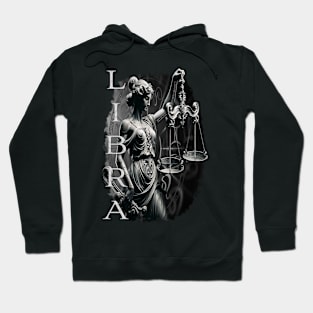 Elegant Libra Zodiac Scales & Justice Art Hoodie